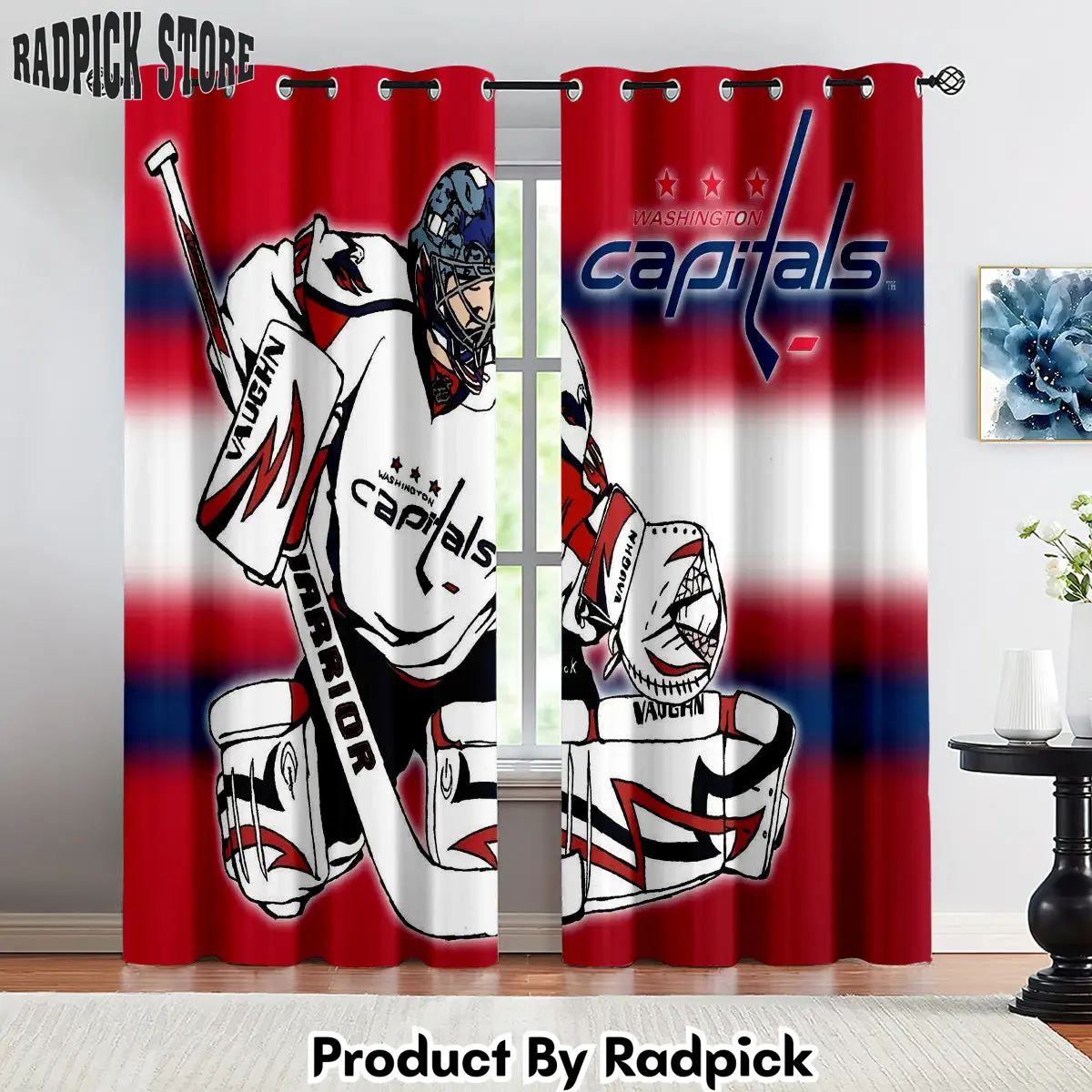 Radpick washington capitals hockey league curtains drapes for window treatment set 4 9v5 rp852150
